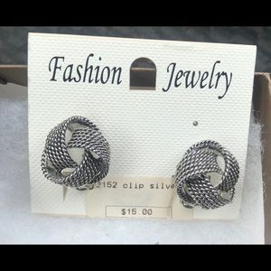 Silver clip on earrings